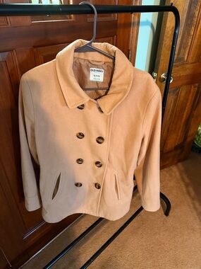 Old Navy Women's Tan Double-Breasted Peacoat